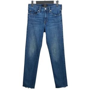 Banana Republic Jeans Womens 25/0 (28x28) Blue High Rise Slim Stretch Raw Hem